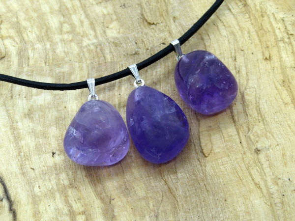 Amethyst mit Silberöse, 3 Stück
